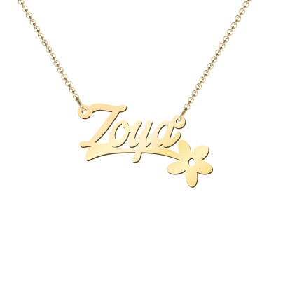 Gold Plated Flower Name Necklace