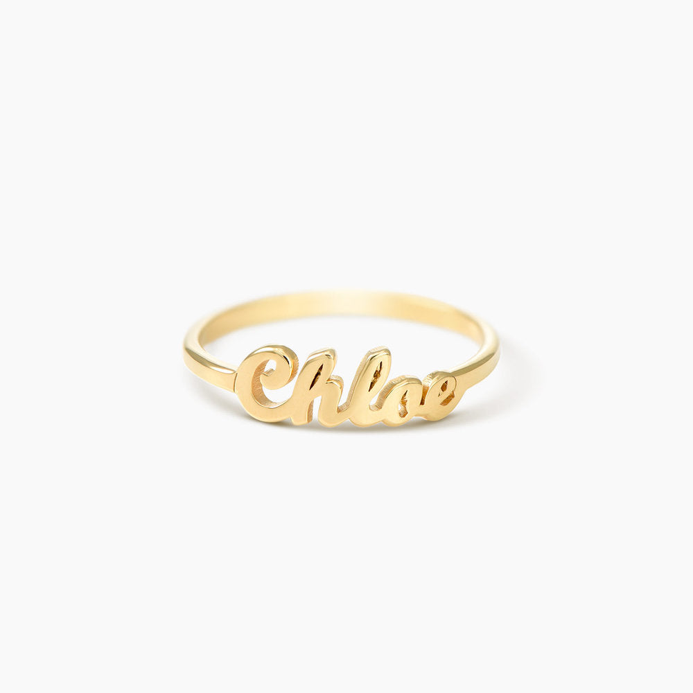 Gold Name Ring – The Purple Mermaid