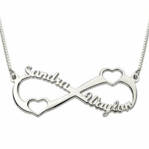 Infinity Love Name Necklace Silver Plated