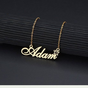 Gold Plated Crown Name Pendant