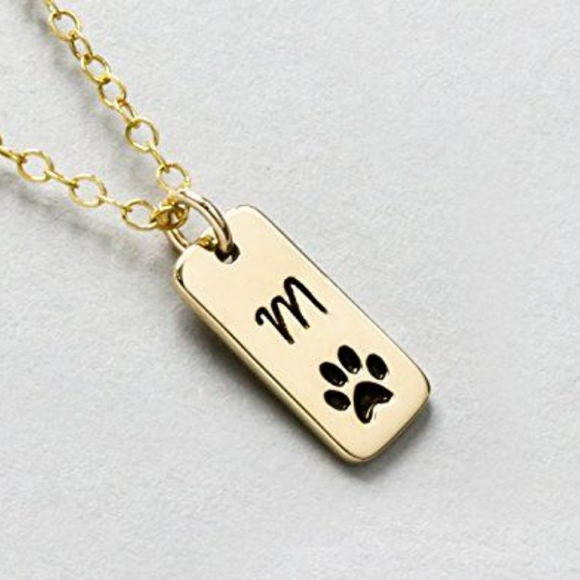 Paw & Initial Necklace