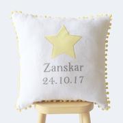 Baby Name Cushion Cover Yellow